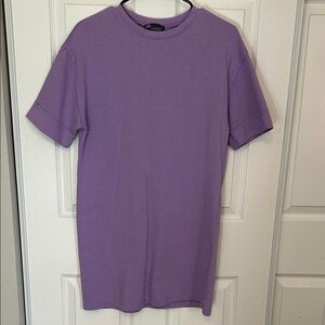ZARA Lavender Short Sleeve T-Shirt Dress Women's Small